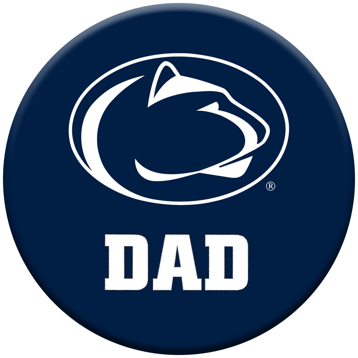 navy button with Penn State Athletic Logo above DAD